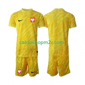 Polonia Portiere Bambino Maglia Prima 2024 Manica Corta (+ Pantaloncini)